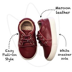 NEW Little Penguin PHOENIX Lowtop Sneaker | Maroon Genuine Leather 2-3Y | size 6